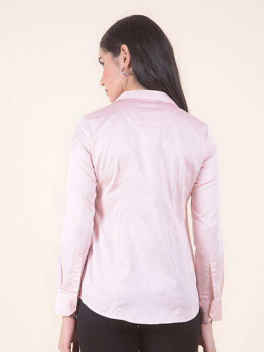 Formal Shirt for Women l Breathable & Soft with Color Fastness Regular Fit Cotton Fabric Solid Pattern