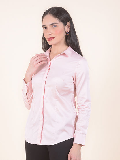 Formal Shirt for Women l Breathable & Soft with Color Fastness Regular Fit Cotton Fabric Solid Pattern
