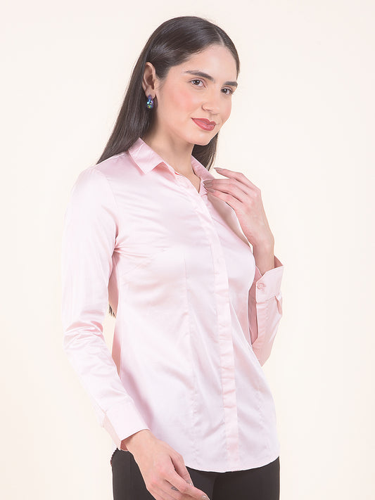 Formal Shirt for Women l Breathable & Soft with Color Fastness Regular Fit Cotton Fabric Solid Pattern