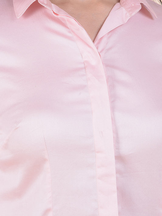 Formal Shirt for Women l Breathable & Soft with Color Fastness Regular Fit Cotton Fabric Solid Pattern