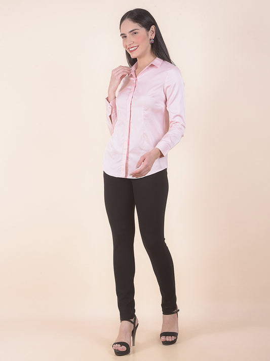 Formal Shirt for Women l Breathable & Soft with Color Fastness Regular Fit Cotton Fabric Solid Pattern