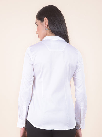 Formal Shirt for Women l Breathable & Soft with Color Fastness Regular Fit Cotton Fabric Solid Pattern