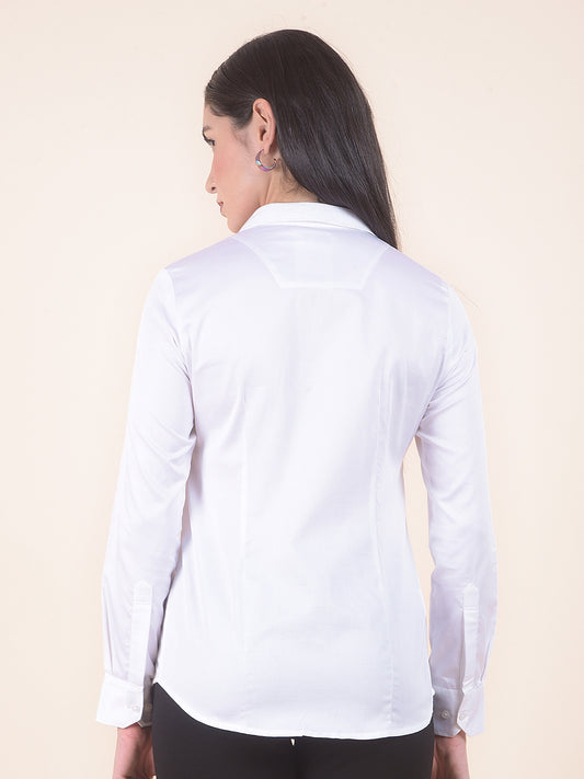 Formal Shirt for Women l Breathable & Soft with Color Fastness Regular Fit Cotton Fabric Solid Pattern