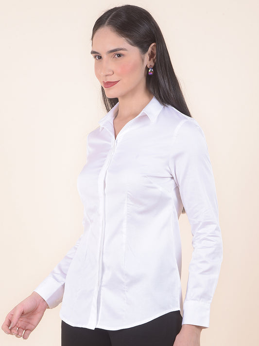 Formal Shirt for Women l Breathable & Soft with Color Fastness Regular Fit Cotton Fabric Solid Pattern