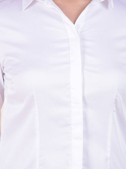 Formal Shirt for Women l Breathable & Soft with Color Fastness Regular Fit Cotton Fabric Solid Pattern