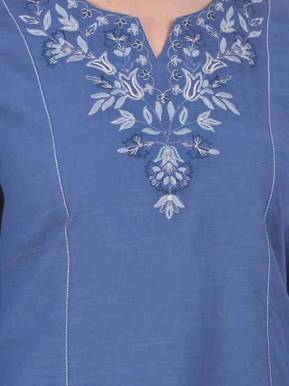 Kurti for Women l Breathable & Soft with Color Fastness Regular Fit Embroidery Pattern