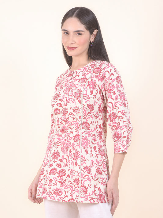 Kurti for Women l Breathable & Soft with Color Fastness Regular Fit Printed Pattern