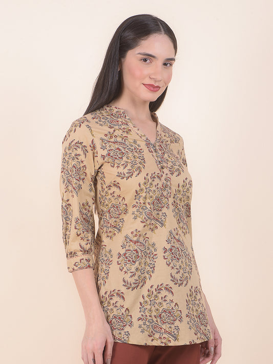 Kurti for Women l Breathable & Soft with Color Fastness Regular Fit Printed Pattern