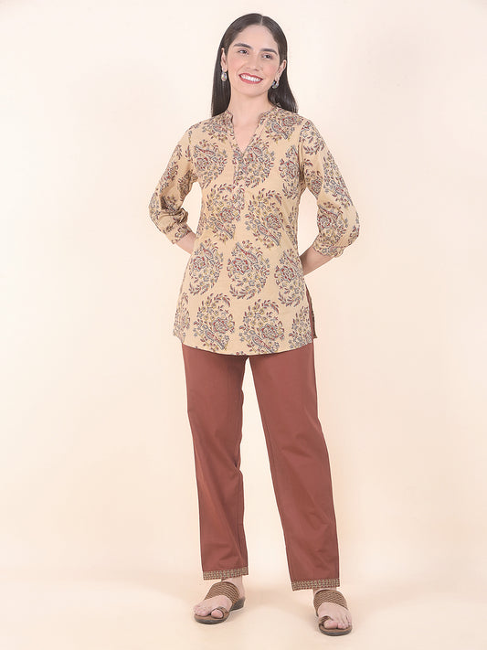 Kurti for Women l Breathable & Soft with Color Fastness Regular Fit Printed Pattern