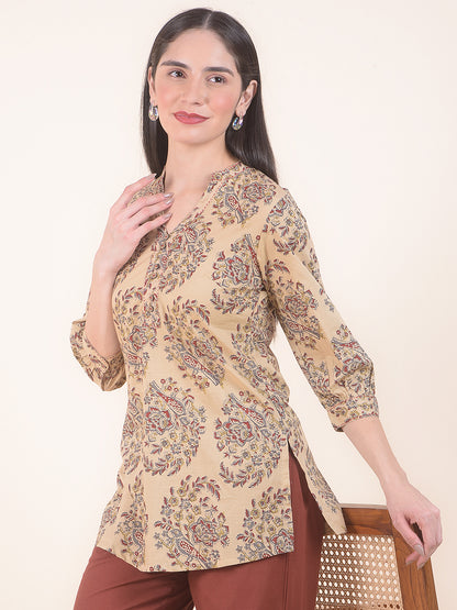 Kurti for Women l Breathable & Soft with Color Fastness Regular Fit Printed Pattern