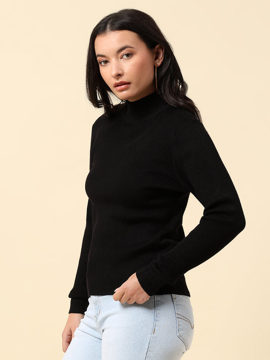 Skeevi for Women | Winter Wear Nylon Vicose Fabric High Neck Regular Fit Solid Pattern