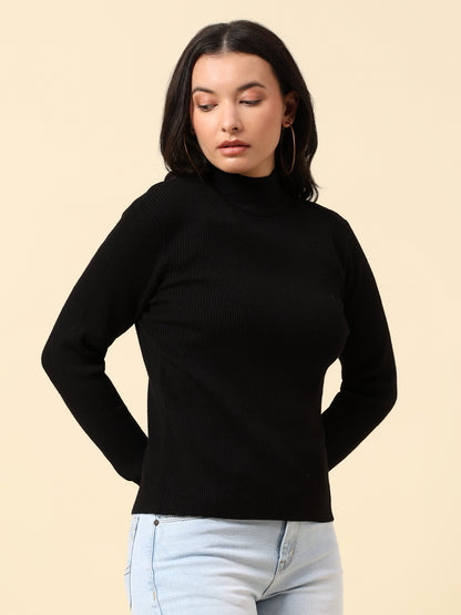 Skeevi for Women | Winter Wear Nylon Vicose Fabric High Neck Regular Fit Solid Pattern