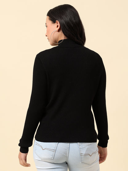 Skeevi for Women | Winter Wear Nylon Vicose Fabric High Neck Regular Fit Solid Pattern