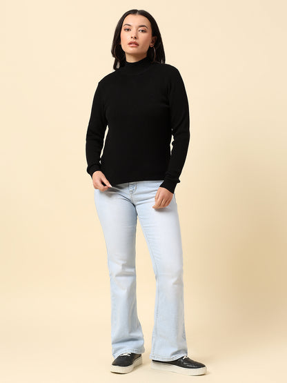 Skeevi for Women | Winter Wear Nylon Vicose Fabric High Neck Regular Fit Solid Pattern