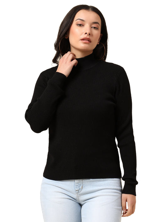 Skeevi for Women | Winter Wear Nylon Vicose Fabric High Neck Regular Fit Solid Pattern