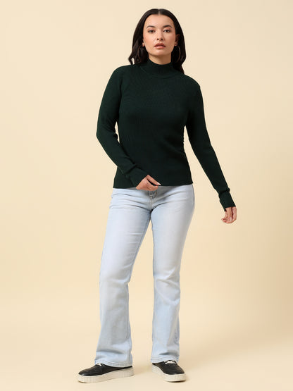 Skeevi for Women | Winter Wear Nylon Vicose Fabric High Neck Regular Fit Solid Pattern