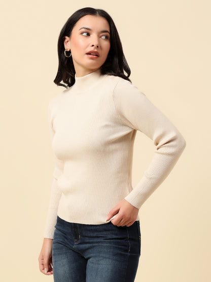 Skeevi for Women | Winter Wear Nylon Vicose Fabric High Neck Regular Fit Solid Pattern