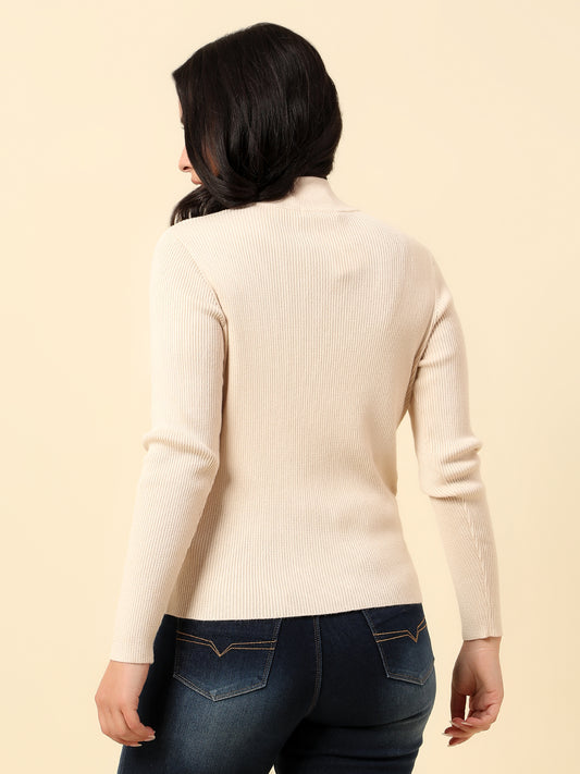 Skeevi for Women | Winter Wear Nylon Vicose Fabric High Neck Regular Fit Solid Pattern