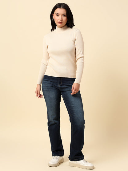 Skeevi for Women | Winter Wear Nylon Vicose Fabric High Neck Regular Fit Solid Pattern