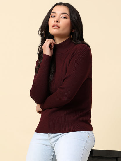 Skeevi for Women | Winter Wear Nylon Vicose Fabric High Neck Regular Fit Solid Pattern