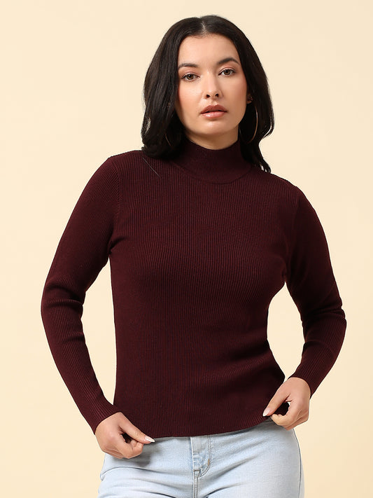 Skeevi for Women | Winter Wear Nylon Vicose Fabric High Neck Regular Fit Solid Pattern