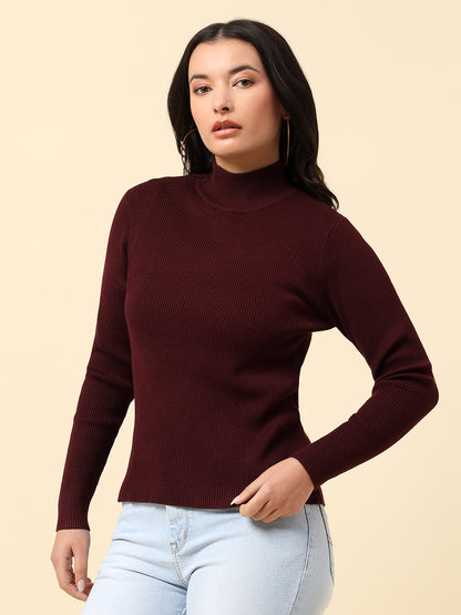 Skeevi for Women | Winter Wear Nylon Vicose Fabric High Neck Regular Fit Solid Pattern