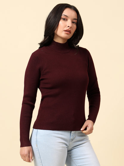 Skeevi for Women | Winter Wear Nylon Vicose Fabric High Neck Regular Fit Solid Pattern