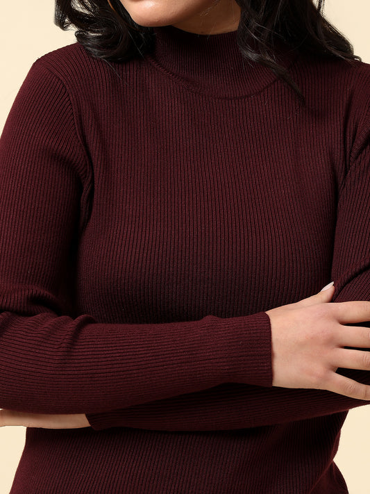 Skeevi for Women | Winter Wear Nylon Vicose Fabric High Neck Regular Fit Solid Pattern