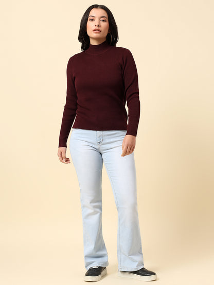 Skeevi for Women | Winter Wear Nylon Vicose Fabric High Neck Regular Fit Solid Pattern