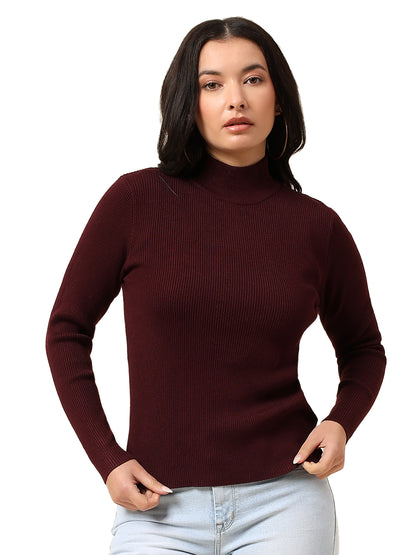 Skeevi for Women | Winter Wear Nylon Vicose Fabric High Neck Regular Fit Solid Pattern