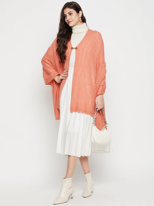 Women's Casual  Pink All over Pointelle pattern  Stole