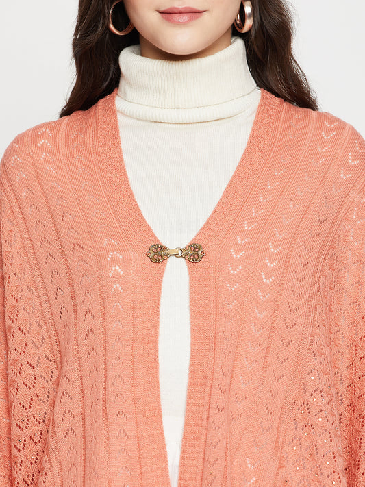 Women's Casual  Pink All over Pointelle pattern  Stole