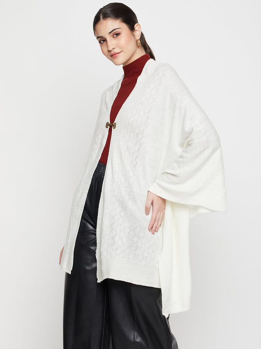 Women's Casual  Ivory Self Geometric Jacquard pattern  Stole