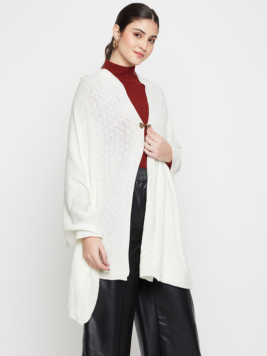 Women's Casual  Ivory Self Geometric Jacquard pattern  Stole