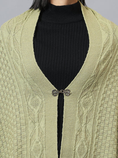 Women's Casual Pista Green Jacquard Stole