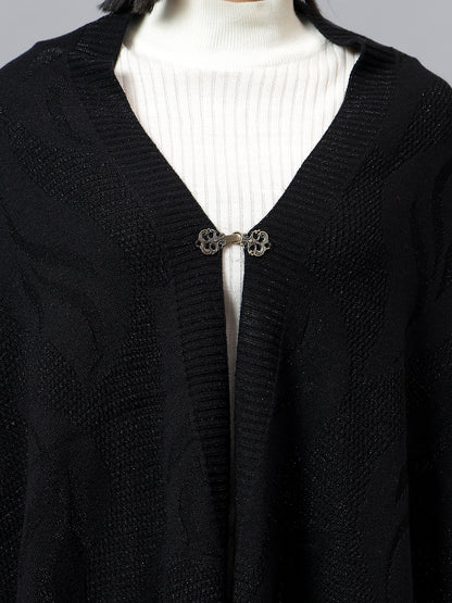 Women's Casual Black Jacquard Stole