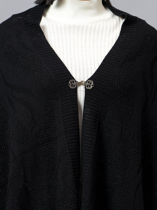 Women's Casual Black Jacquard Stole
