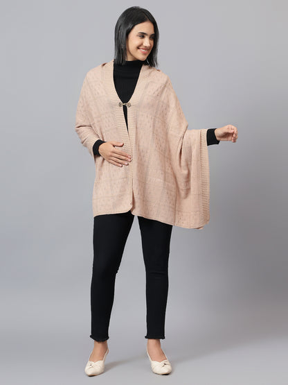 Women's Casual Peach Jacquard Stole