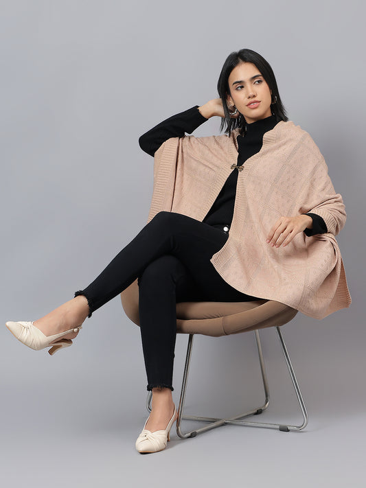 Women's Casual Peach Jacquard Stole
