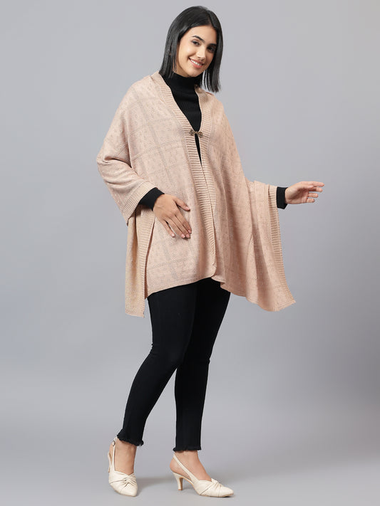 Women's Casual Peach Jacquard Stole