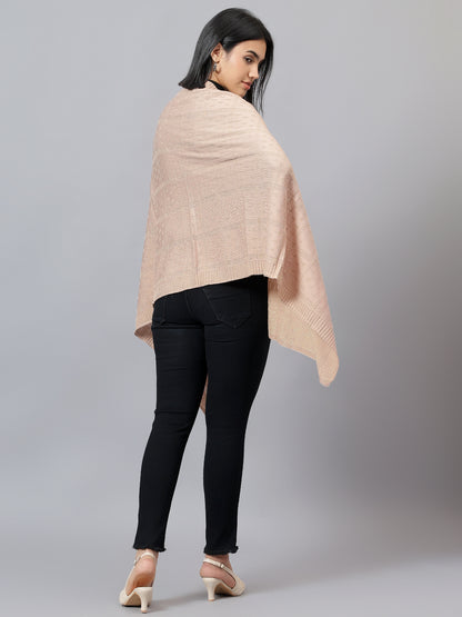Women's Casual Peach Jacquard Stole