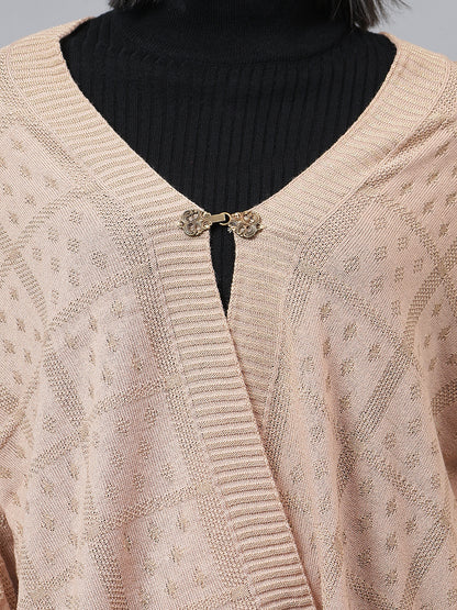 Women's Casual Peach Jacquard Stole