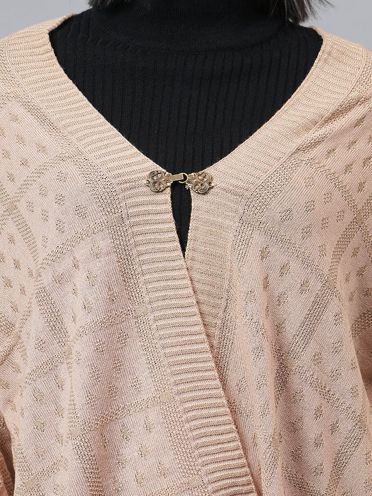 Women's Casual Peach Jacquard Stole