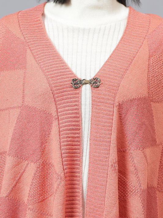 Women's Casual Pink Jacquard Stole