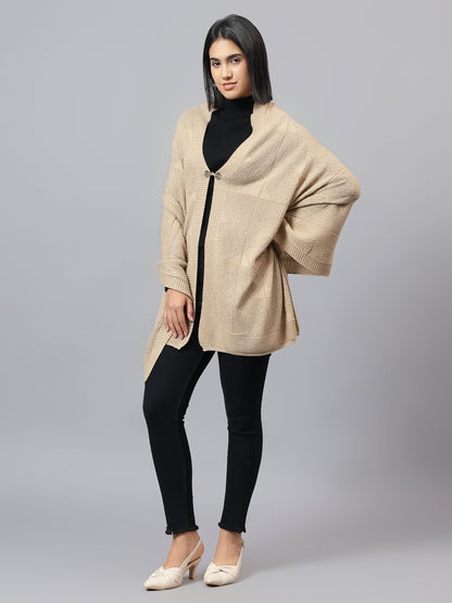Women's Casual Beige Jacquard Stole
