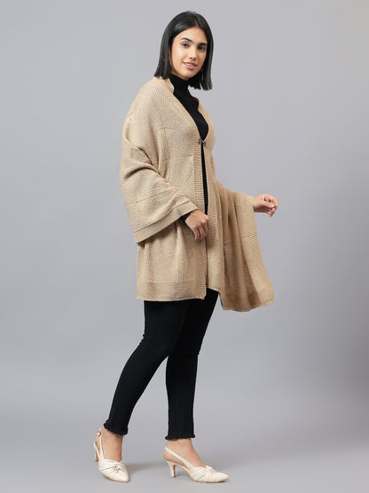 Women's Casual Beige Jacquard Stole
