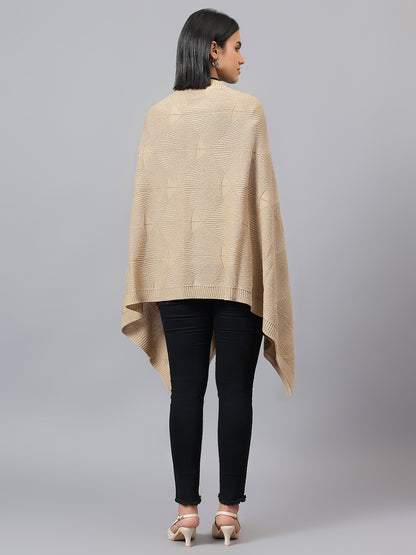 Women's Casual Beige Jacquard Stole