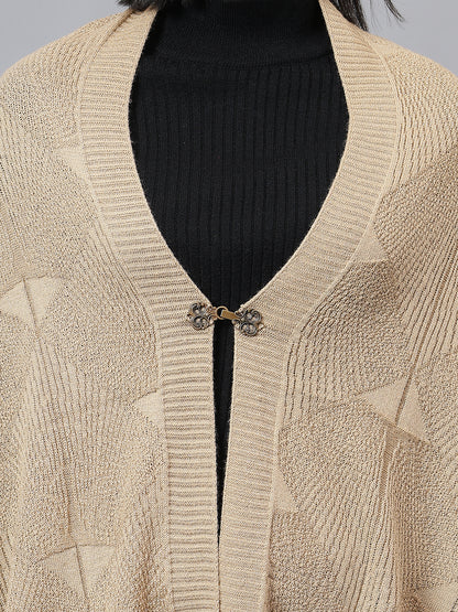Women's Casual Beige Jacquard Stole