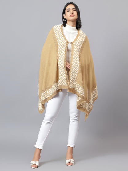 Women's Casual Khaki Jacquard Stole