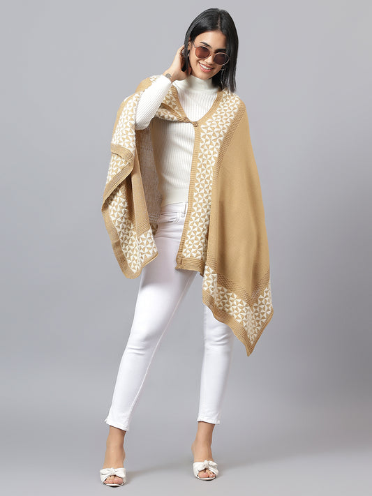 Women's Casual Khaki Jacquard Stole